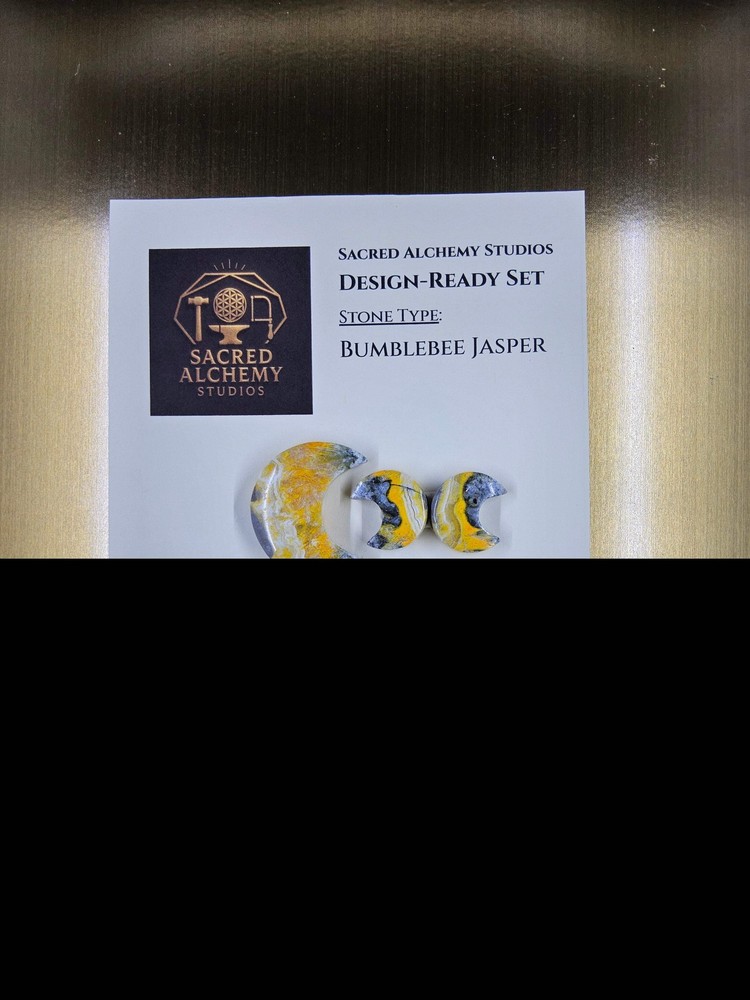 Crescent Moon - Bumblebee Jasper - Design-Ready Set