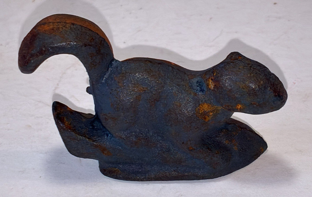Vintage John Wright Heavy Cast Iron Squirrel / Chipmunk Bottle Opener