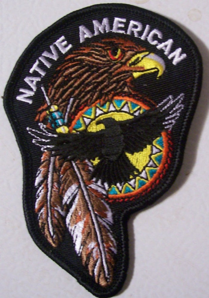 EAGLE PATCH - NATIVE STYLE - FEATHERS PATCH - NICE - MOTORCYCLE VEST PATCH