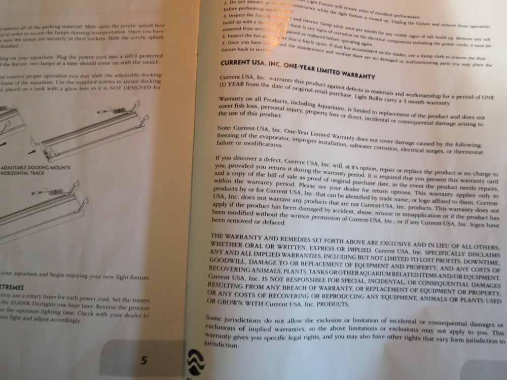 Current Nova Extreme High Output T5 Lighting Systems Owner & Operations Manual