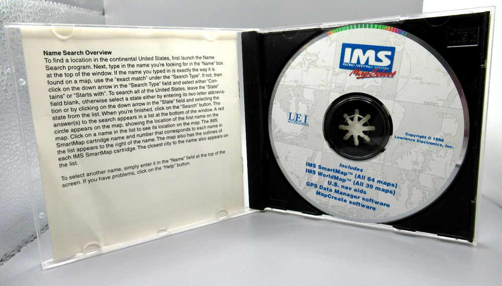 1998 Lowrance Eagle IMS Inland Mapping System (Map Select) CD w/ Case #2