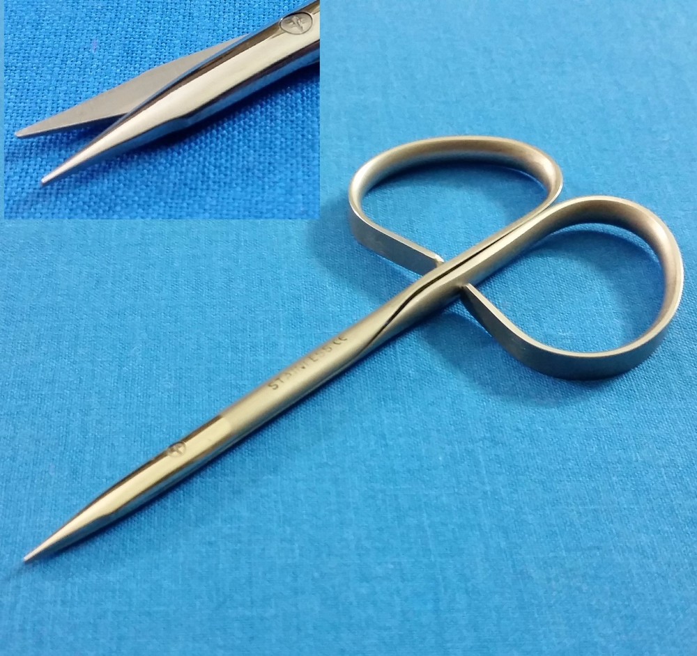 O.R GRADE RIBBON TYPE HANDLE STEVENS TENOTOMY MICRO SURGERY SCISSORS 4" STRAIGHT