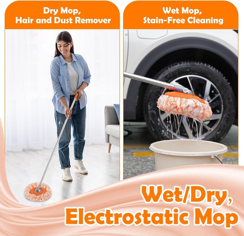 Professional-Grade 68-Inch Wall Mop with Microfiber Head for Maximum Cleanliness