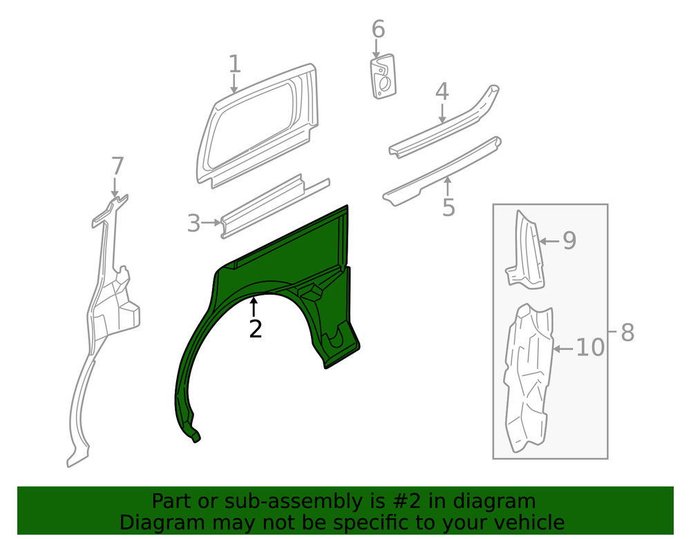 Genuine GM Side Panel 15103996 QTY 1