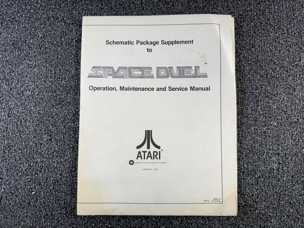 Atari Space Duel Arcade Video Game Manual Schematics ORIGINAL
