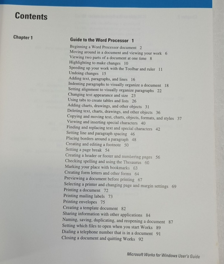 Vintage Microsoft Works 2.0 User's Guide Reference Book PB 1991