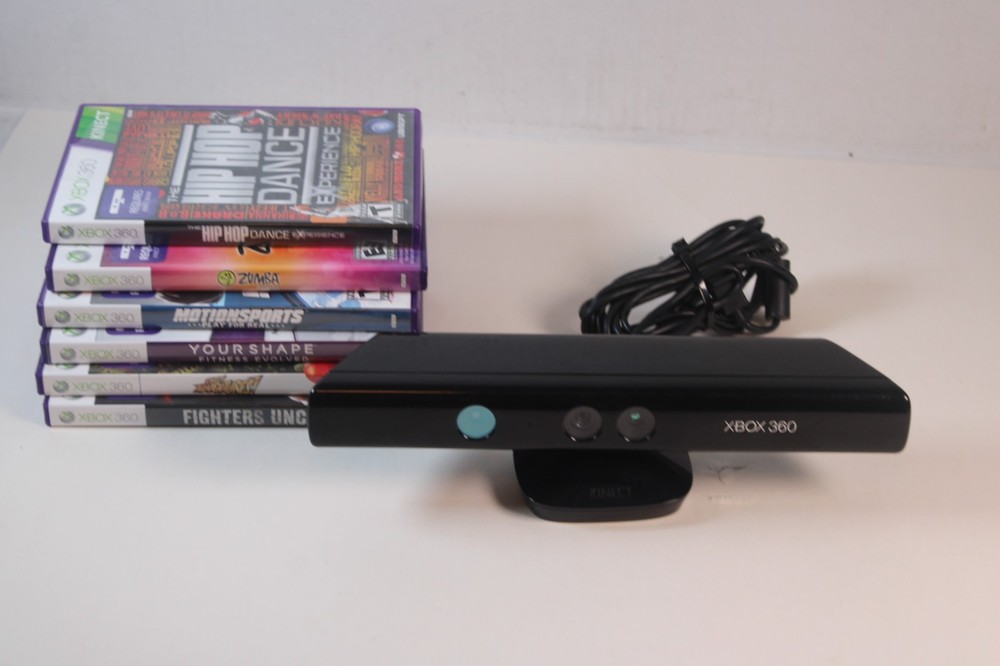 Microsoft Xbox 360 Kinect Sensor Bar w/ 6 Games, authentic, tested