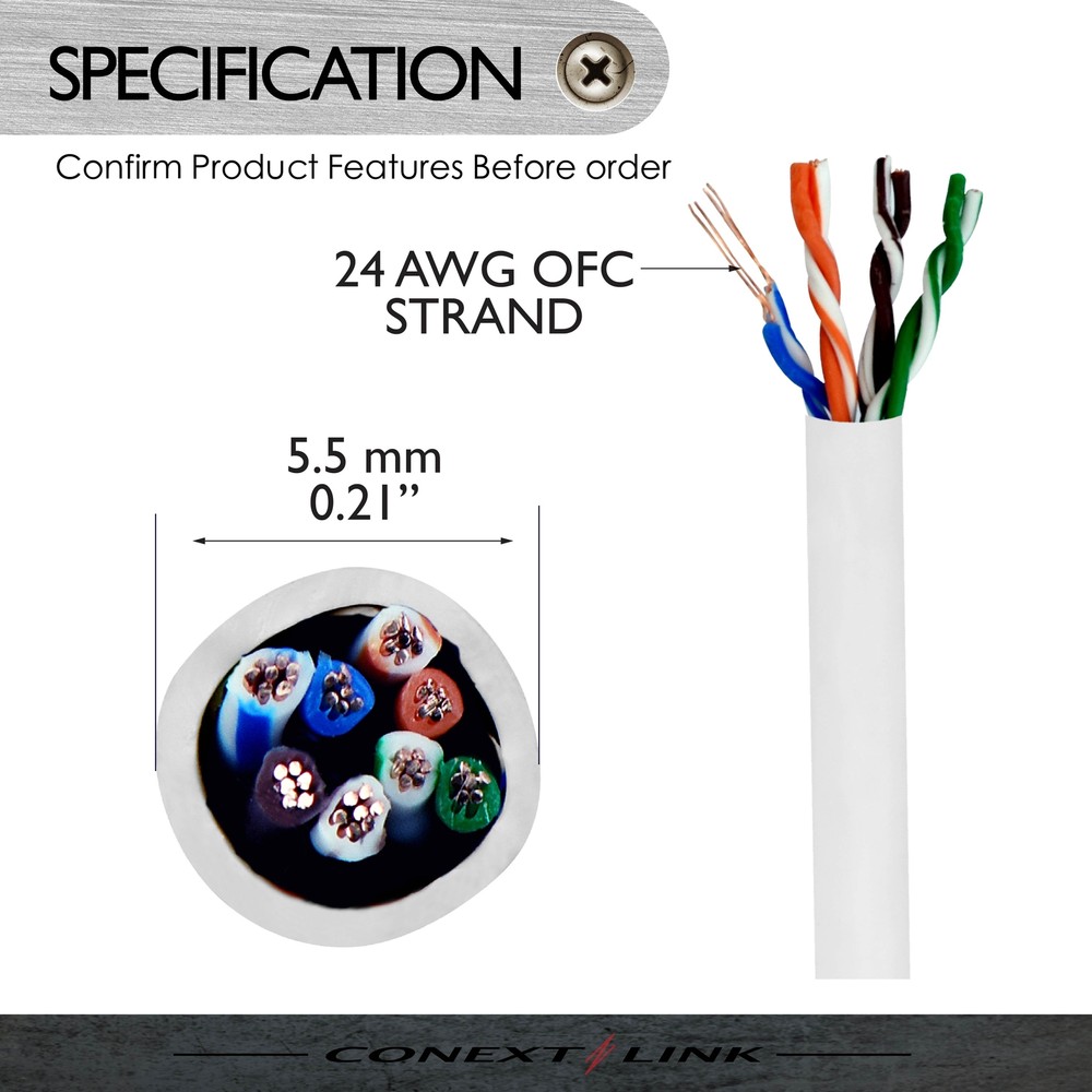 1x 9ft White CAT5E Network Wire LAN Cable Patch Cord Ethernet Internet Router PC