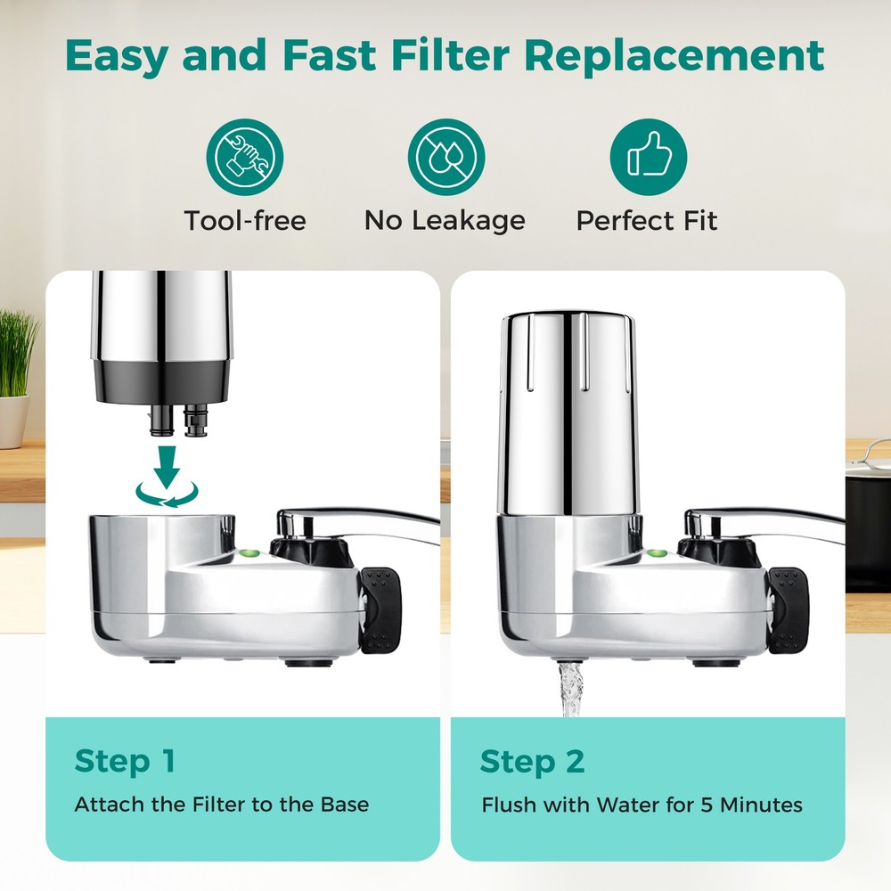Fil-Fresh Faucet Filter Replacement for Brita® Faucet System Chrome 3-Pack US