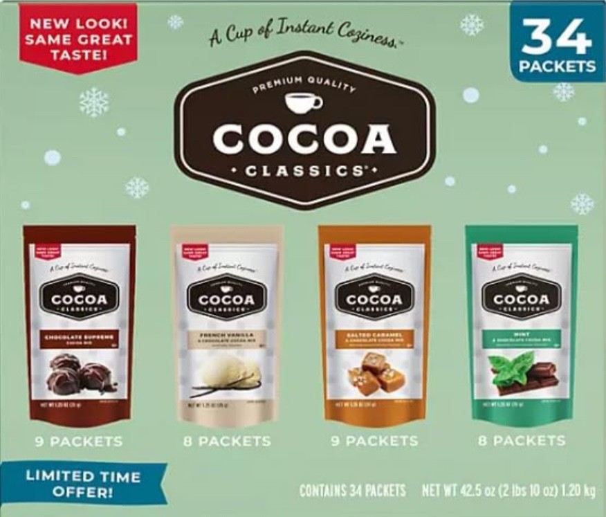 Cocoa Classics Hot Chocolate — Variety Pack, 4 Flavors, 34 packets