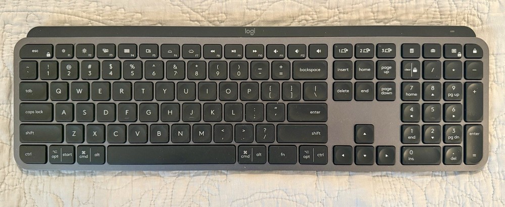 Logitech MX Keys Wireless Keyboard, Graphite, With New Unifying Dongle