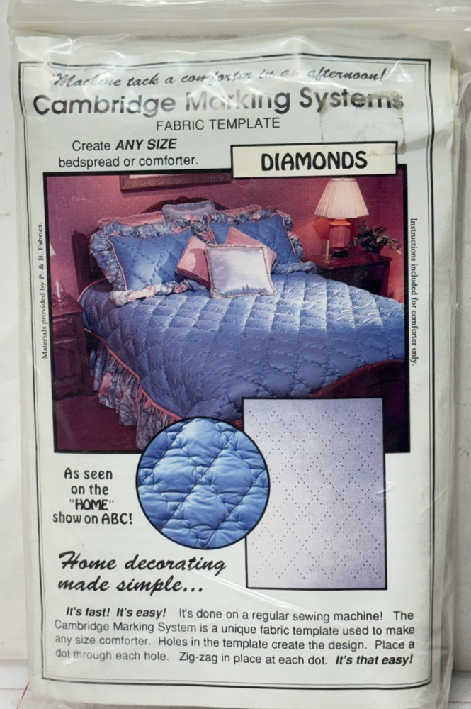 Cambridge Marking Systems - Fabric Template (Diamonds) - New