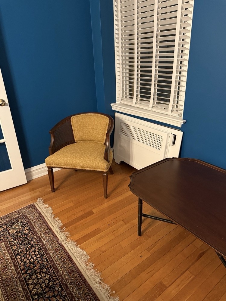 Faux Bamboo Kittinger Tray Top Rectangular Coffee Table With Ebonized Black Legs
