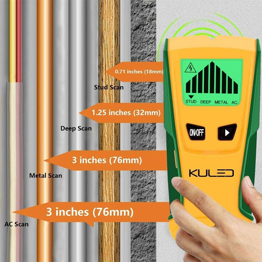 Stud Finder, 3 in 1 Multi-Function Wall Stud Sensor Detector with LCD Display