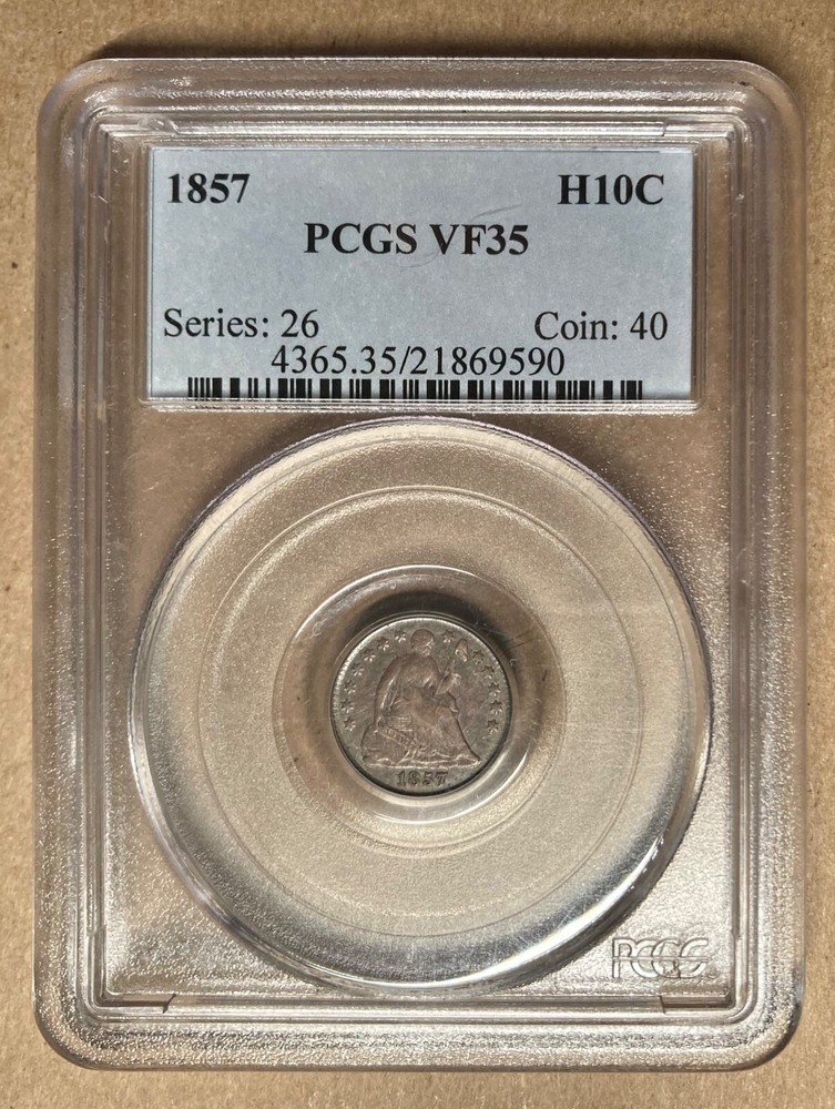 1857 PCGS VF35 Liberty Seated Half Dime H10c