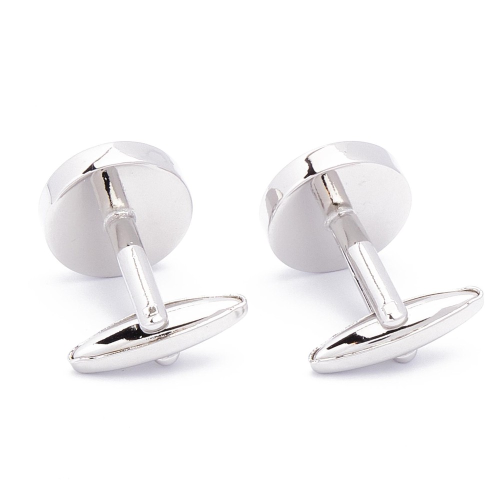 Cufflinks - Round Even Silver