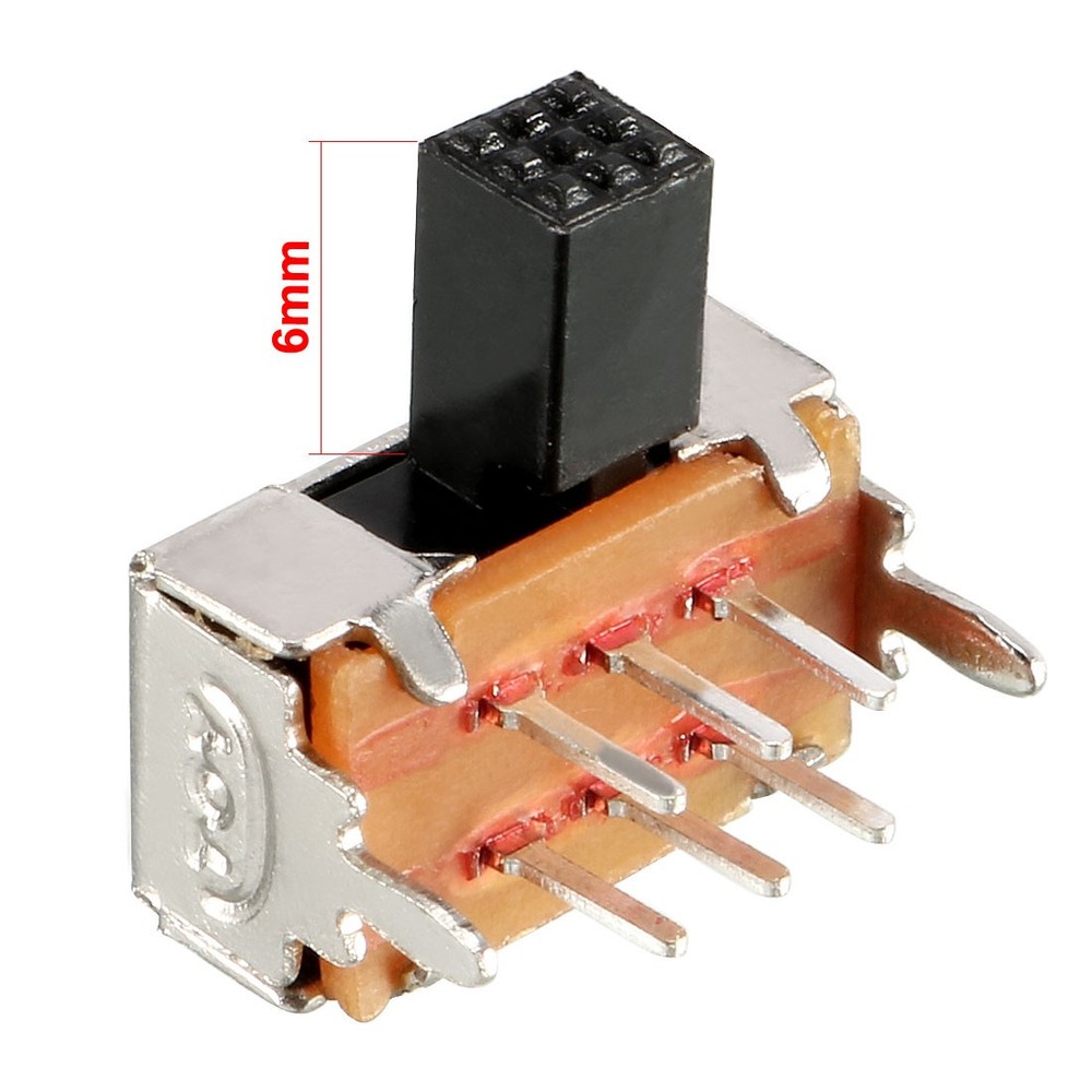 10Pcs 6mm Horizontal Slide Switch DPDT 2P2T 6 Terminals Panel PCB