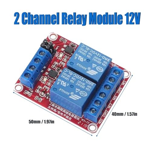 2pcs DC 12V 2 Channel Relay Module with Isolated Optocoupler High and Low
