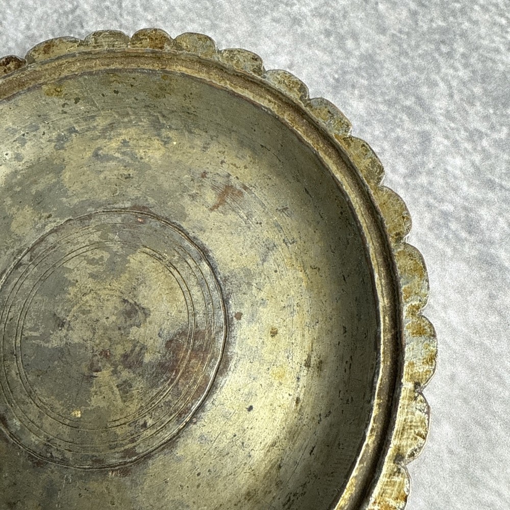 Antique Silver Plated Hammered Bowl Dish Marked 8 1/2”