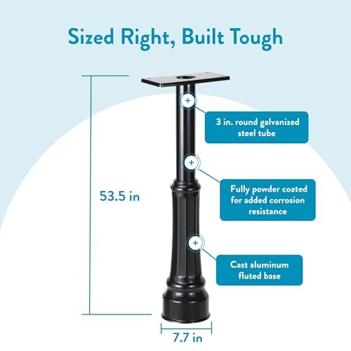 7507B Basic Post with Decorative Cover Black