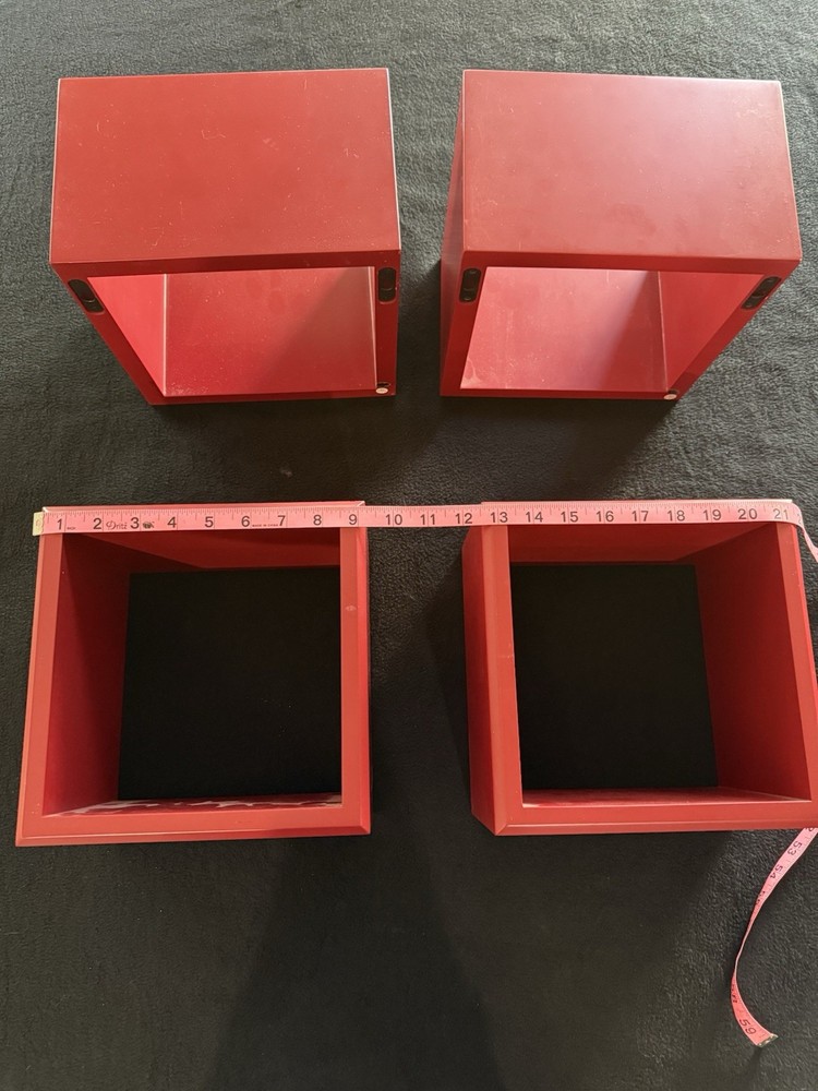 Red Floating Wall Cubes 9” Set Of 4