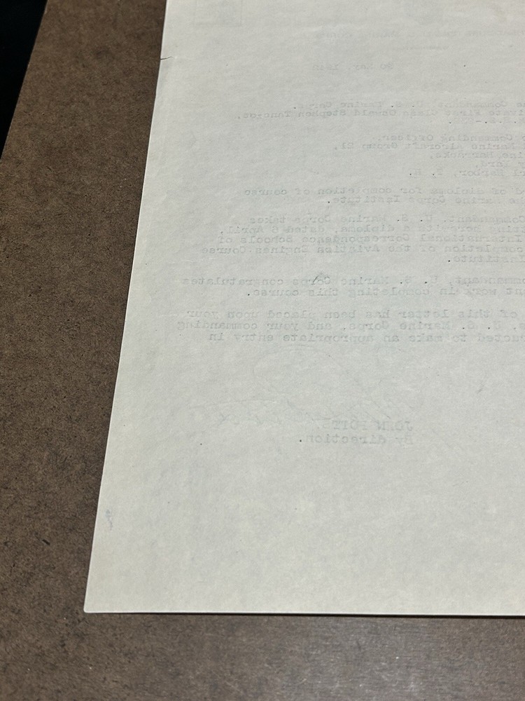 USMC WWII ERA MILITARY DOCUMENT, 20 MAY 1942