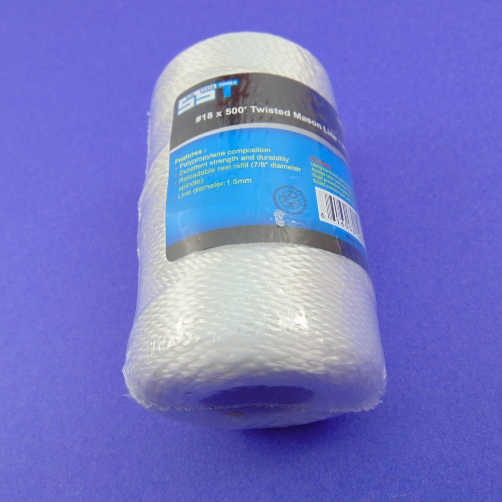 White String Twisted Mason Line Boundary Marker Multi Use Crafts #18 x 500'