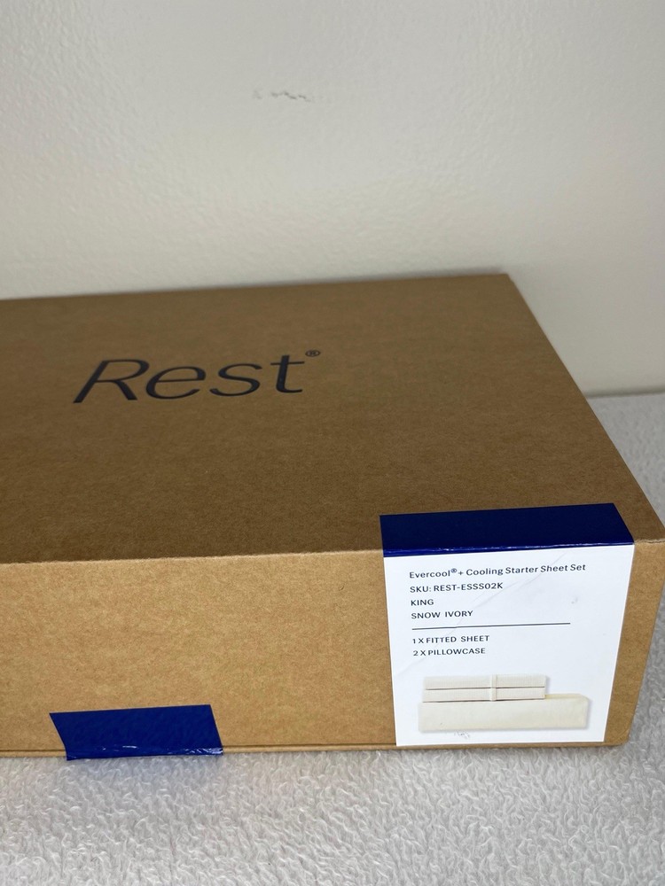 Rest Evercool+ Cooling Starter Sheet Set King Snow Ivory Solid Color Bedroom