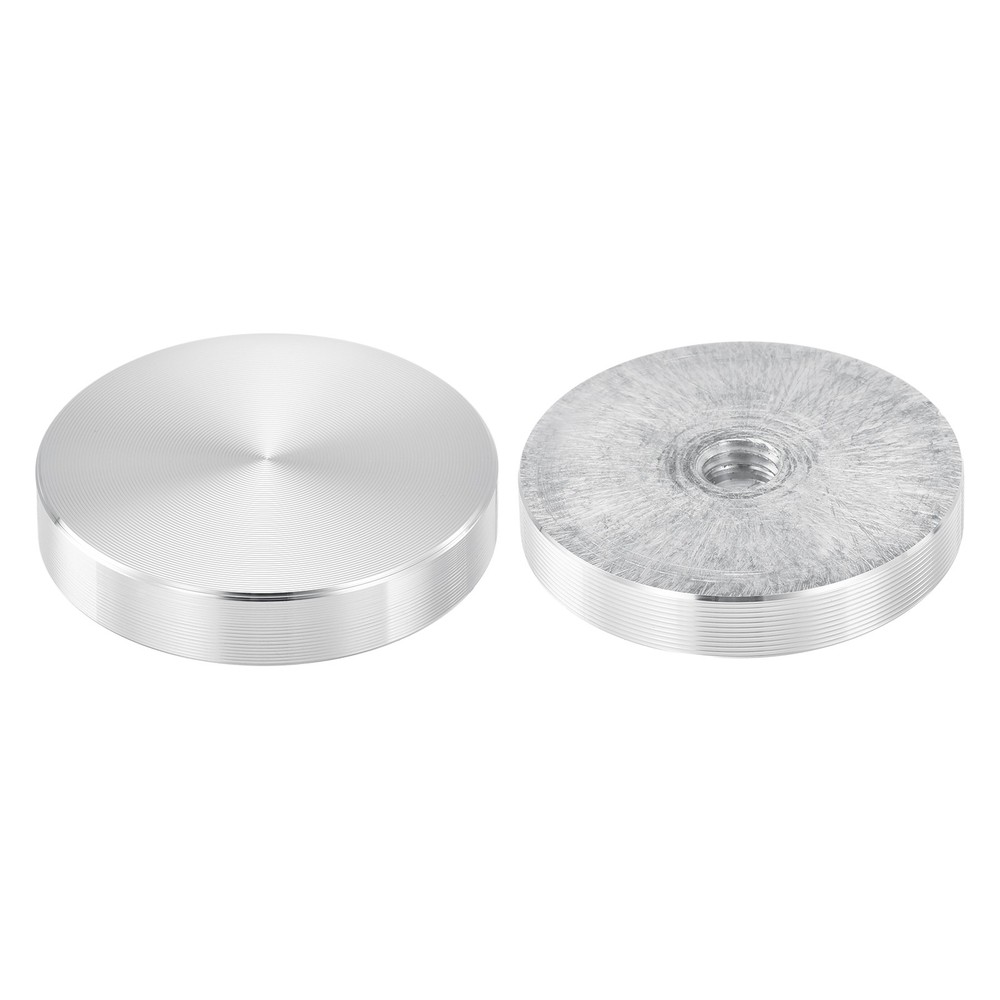 M8 Thread 40mm Diameter Round Shape Aluminum Disc Hardware 2pcs, Silver