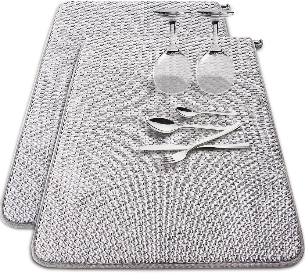 Microfiber Dish Drying Mat, Super Absorbent Drying Pad, Lar Size Dish