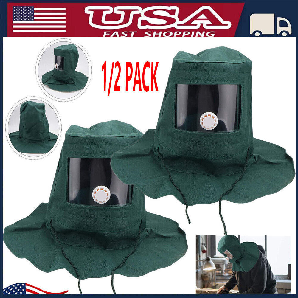 Sand Blasting Hood Cap Anti Wind / Sandblaster Tools Dust Protective Face Shield