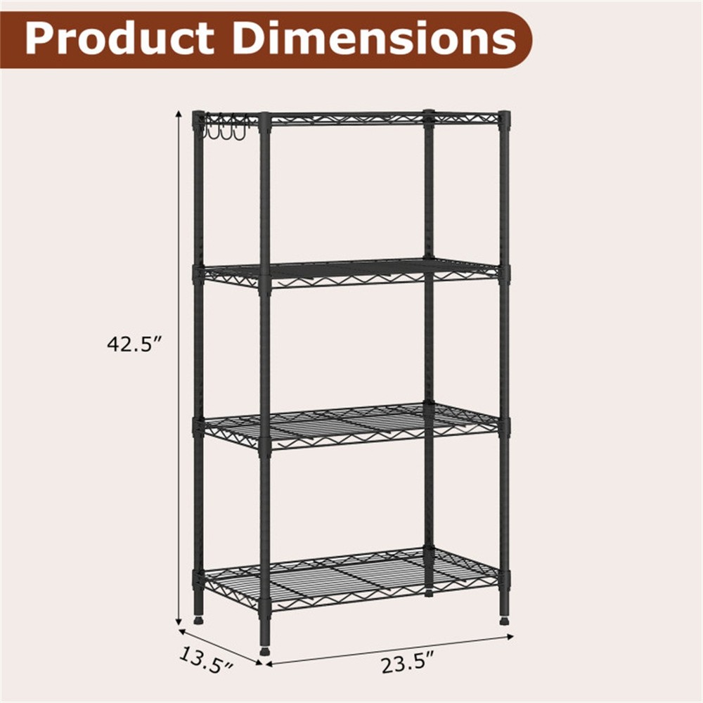 4-Tier Heavy-Duty Metal Wire Shelving