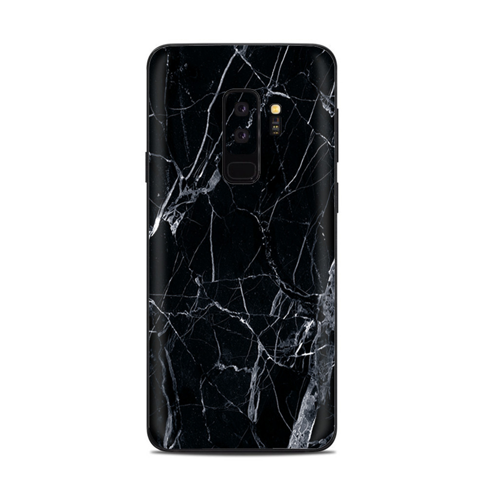 Samsung Galaxy S9 Plus Skins Decals - Black Marble Granite White