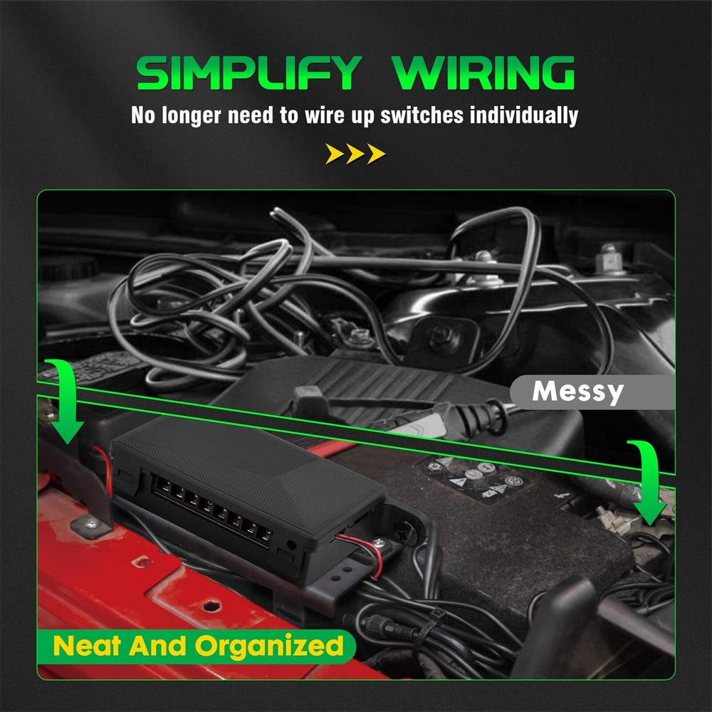 Wireless 6 Gang Switch Panel Led Light Bar Switch Panel Led Flash Toggle Switch