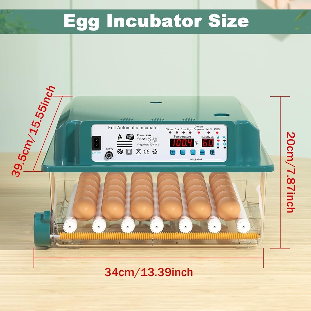 36 Egg Incubator with Automatic Egg Turning & Temperature Humidity Control