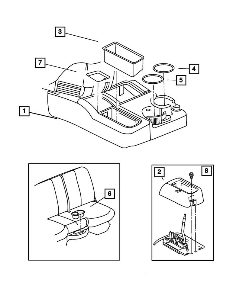 Genuine Mopar Floor Console Bin 5GT27DX9AB