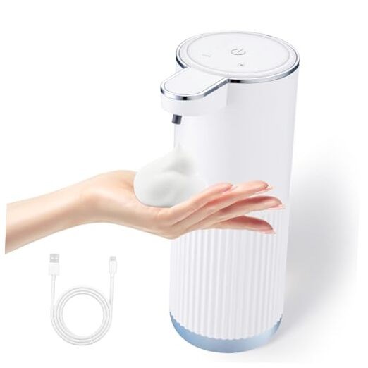 Automatic Foaming Soap Dispenser, 4-Level Adjustable Electric Foam Hand White