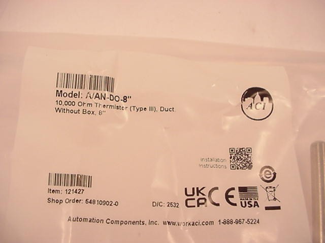 ACI A/AN-DO-8" Temperature Sensor 8" Ships Same Day