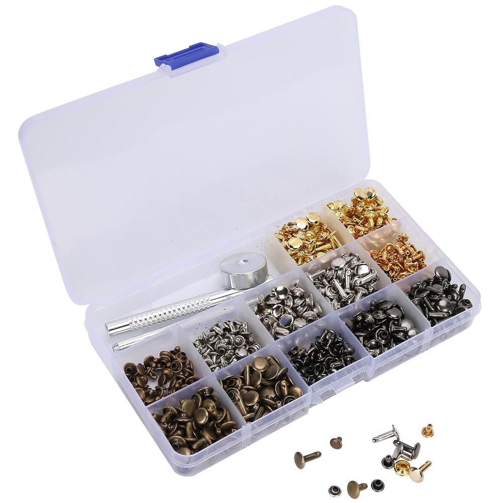 363Pcs Leather Rivets Set Rust-Proof Durable Brass Hand‑Made Accessories For DIY