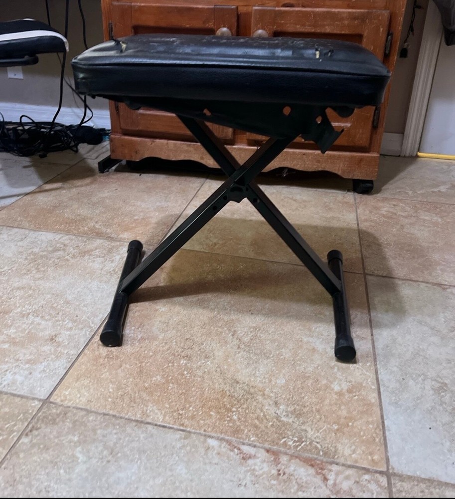 Black, Old, used piano seat