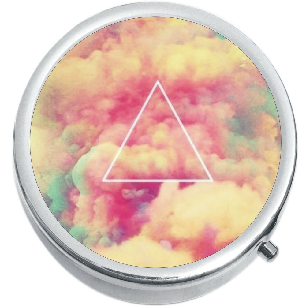 Triangle Colorful Clouds Medicine Vitamin Pill Box
