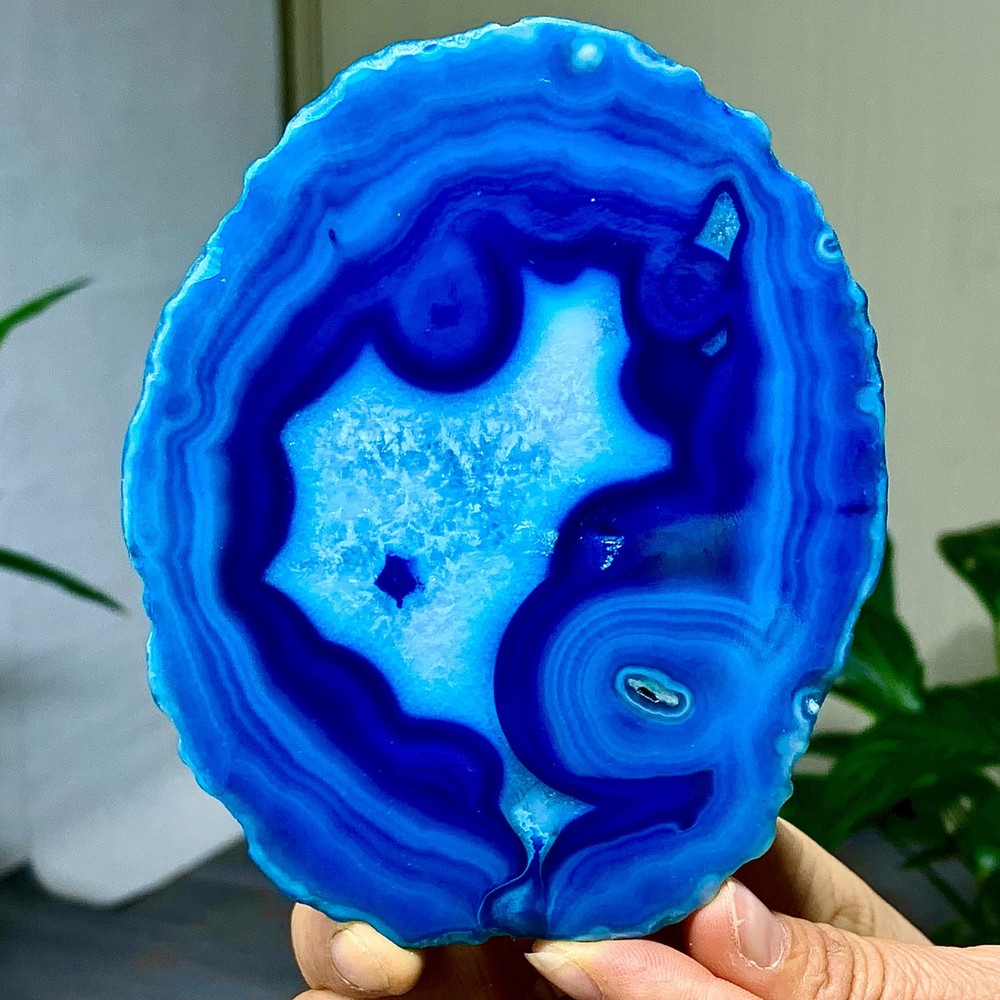 284G Natural Beautiful Agate Geode Druzy Slice Extra Large Gemstone