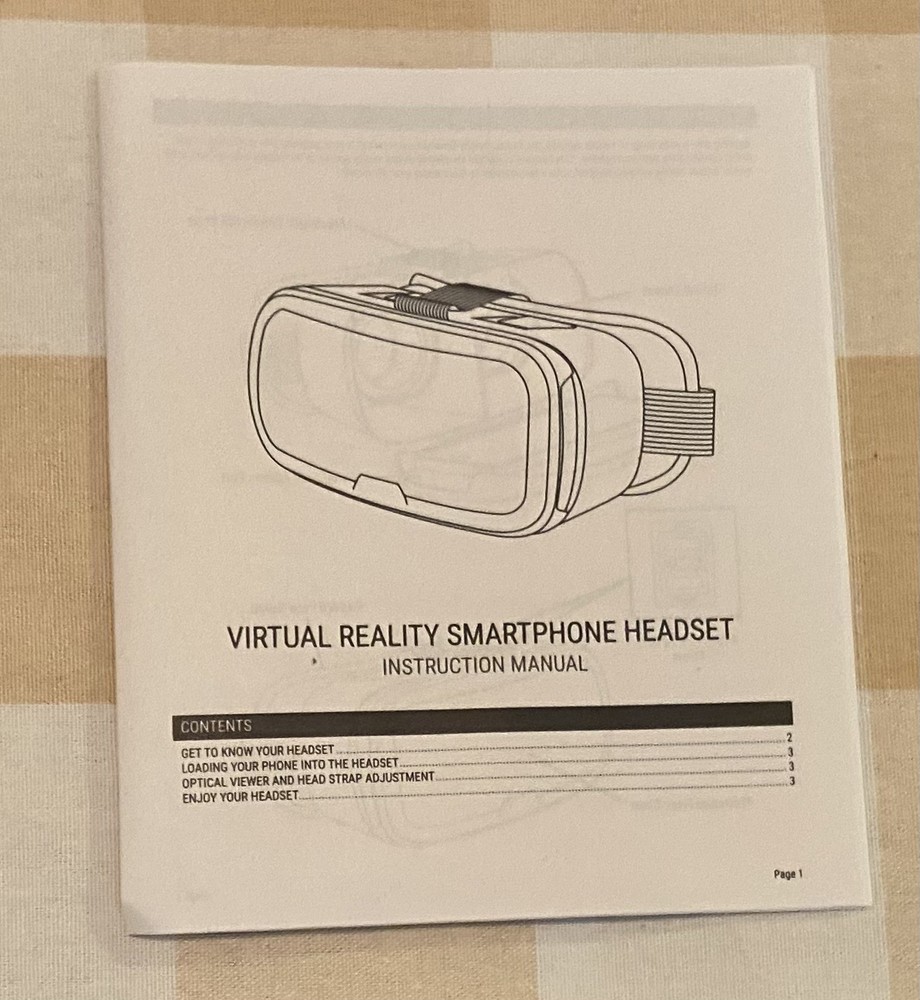 ONN WHITE Virtual Reality VR Smartphone Headset Apple/Android NEW