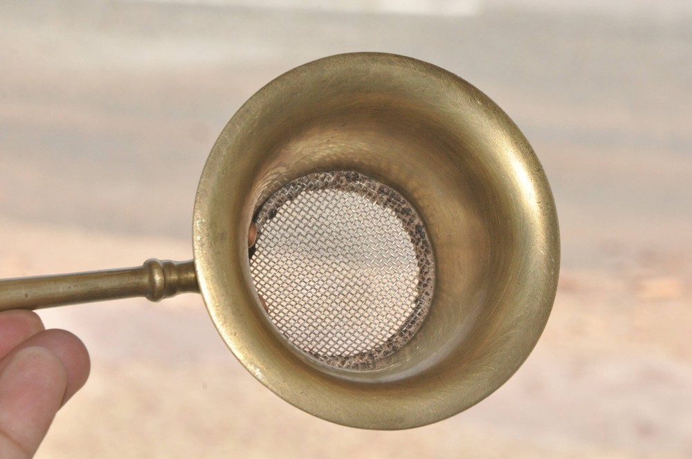 2 Pc Vintage Brass Handcrafted Fine Quality Tea Strainers, Nice Patina
