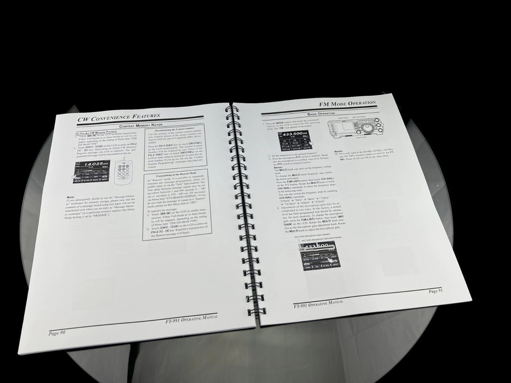 Yaesu FT-991 Transceiver Instruction Operating Manual Coil Bound