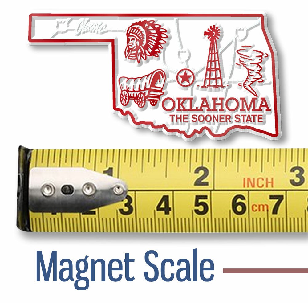 Oklahoma Small State Magnet by Classic Magnets, 2.7" x 1.4"