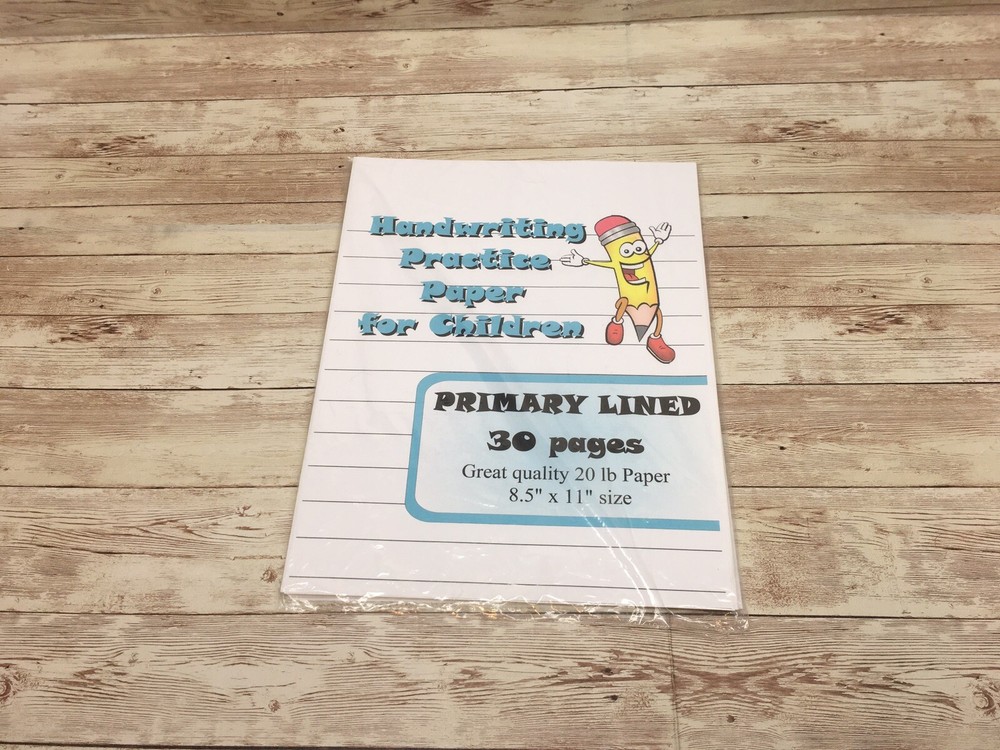 Primary Lined - Handwriting Practice Paper For Children - 30 Sheets