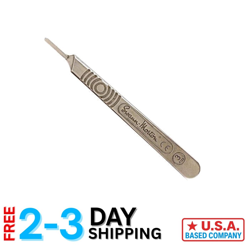Solid Stainless Steel Scalpel Handle No.3 - Compatible with Multiple Blade Sizes