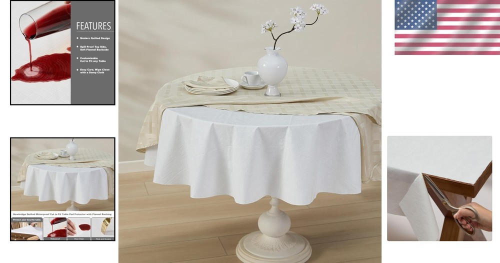 Waterproof Round Table Pad Protector, 70" - Heat Resistant