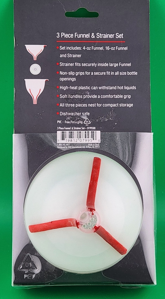 OXO Softworks 3 Pcs Kitchen Funnel & Strainer Set NEW
